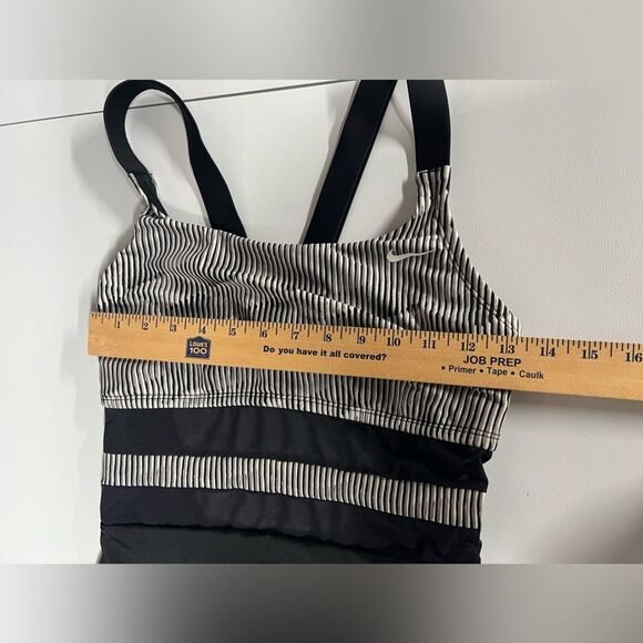 Nike One Piece Mesh Panel Black White Swimsuit Womens Large - Picture 7 of 8